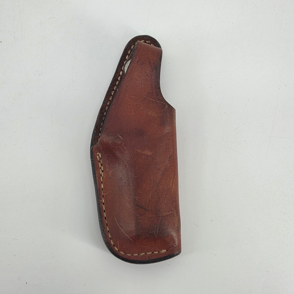 Bianchi 18H Brown Leather IWB Holster Right Hand Snap Closure Metal Clip Vintage